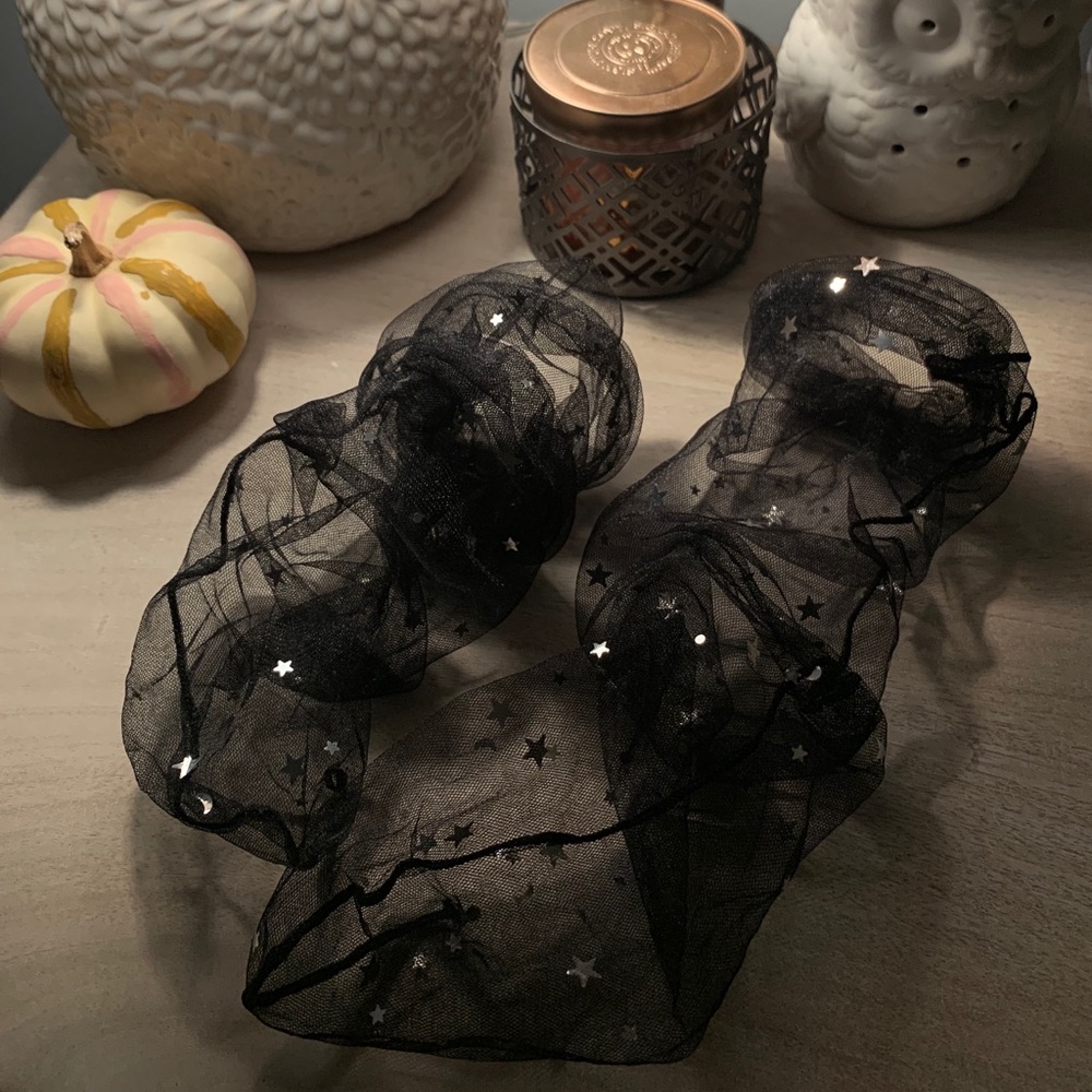 Black Mesh Star Socks